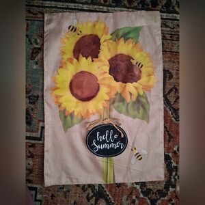 Sunflower Garden Flag with Bees